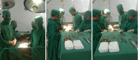 Hình ảnh kíp phẫu thuật thực hiện phẫu thuật cho bệnh nhân