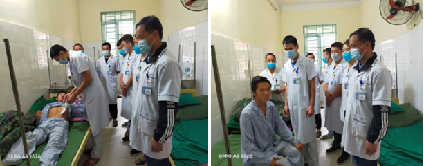 Hình ảnh Khoa đi buồng khám đánh giá, chăm sóc bệnh nhân sau mổ